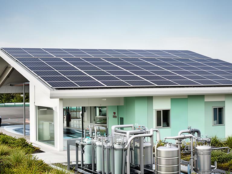 Solaranlage auf dem Dach und Wassertechnik der ökologischen Autowäsche von Jansen & Jäger Sauber GmbH